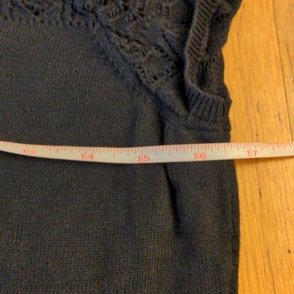 Excellent Ann Taylor Loft petites short sleeve cotton sweater front tie crochet - Picture 10 of 10